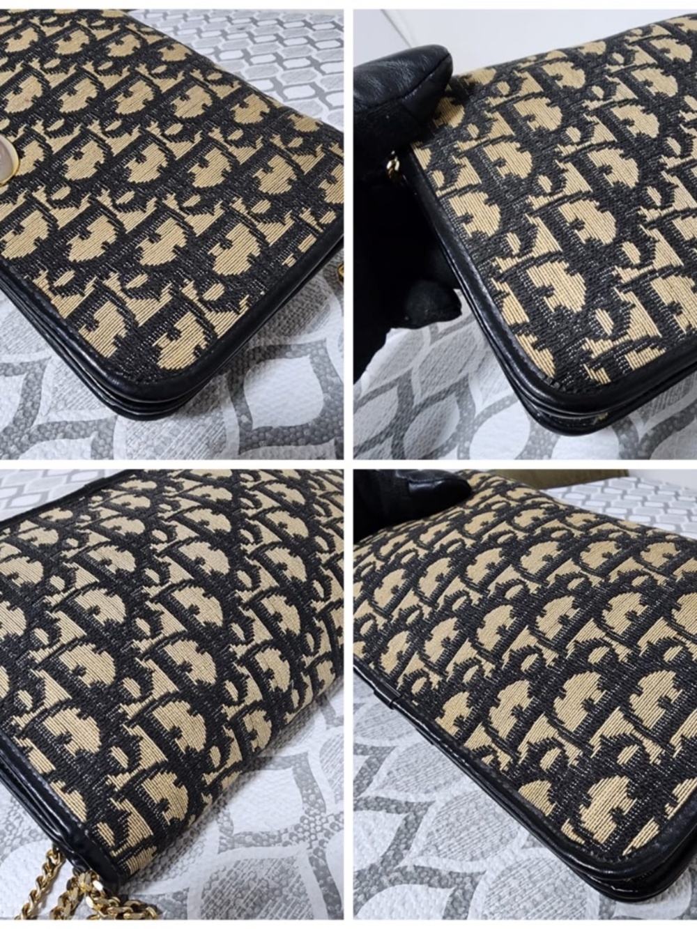 Authentic Christian Dior Vintage Diorissimo Trotter Bag Beige/Black - Picture 9 of 12